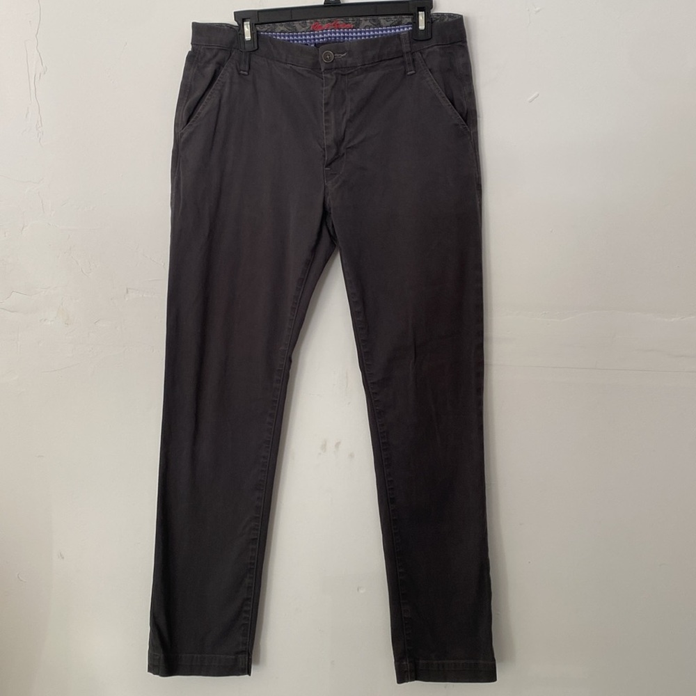 ROBERT GRAHAM Mens 32 Gray Layton Kipling Chino Pants Tailored Straight Leg